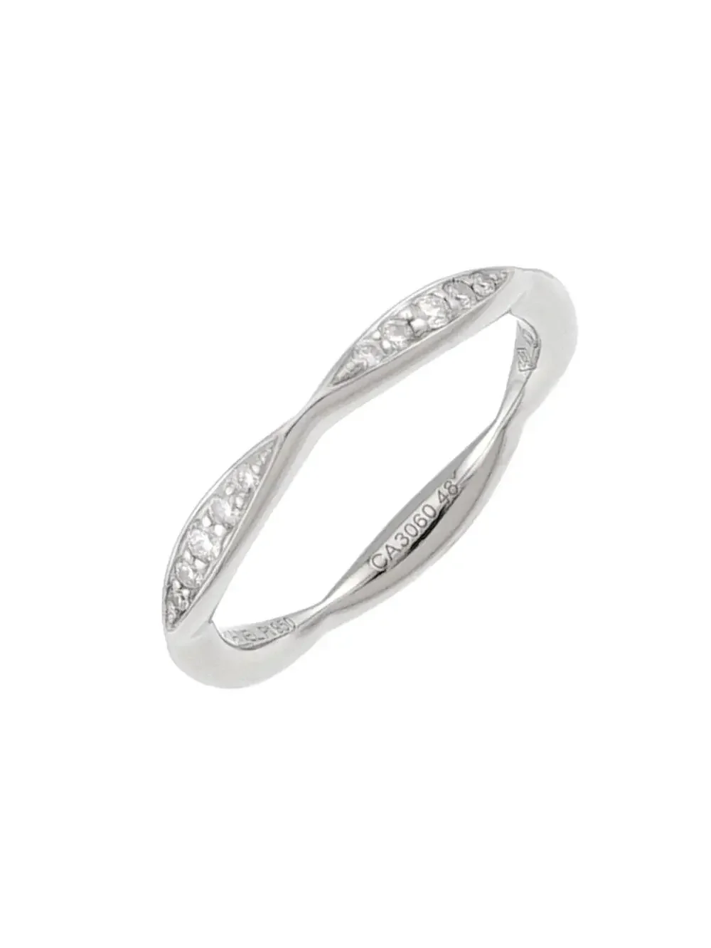 Chanel Camellia Ring Platinum With Half #327642C12B